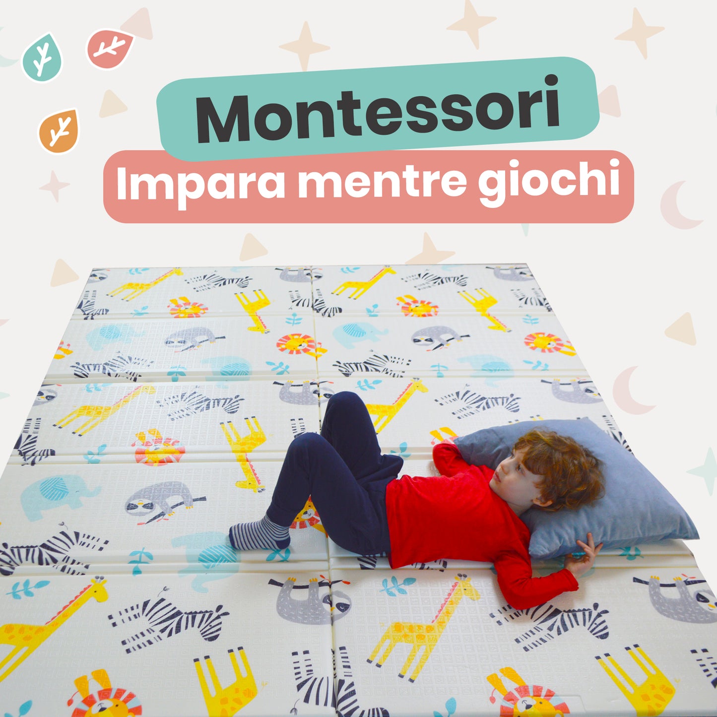 Tappetino gioco per neonati con Animali e Design