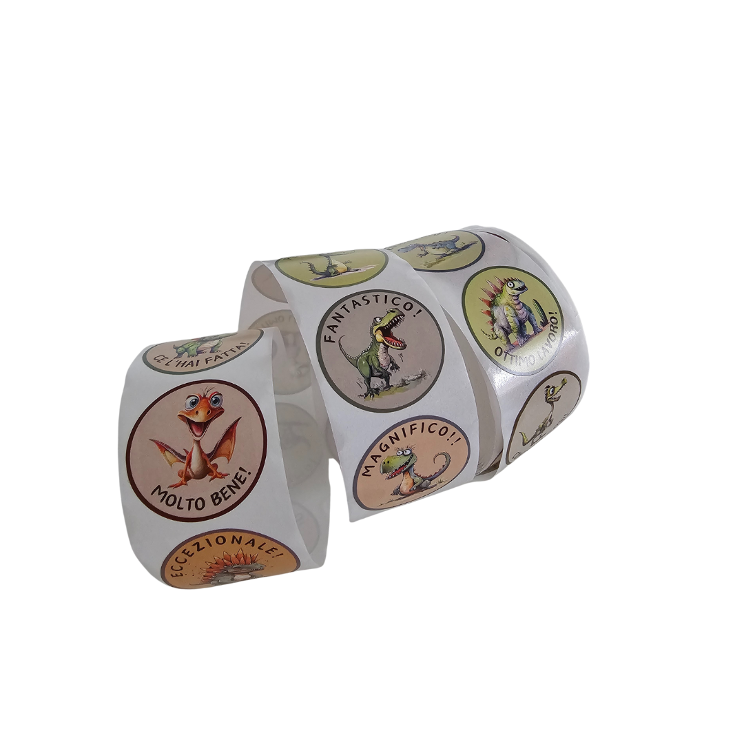 Sticker Motivazionali in italiano DINOSAURI - Adesivi Ricompensa