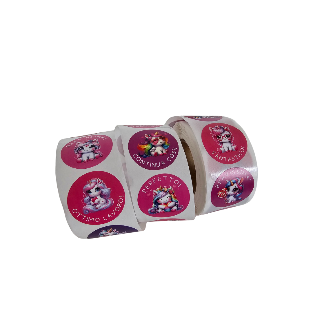 Sticker Motivazionali in italiano UNICORNI - Adesivi Ricompensa