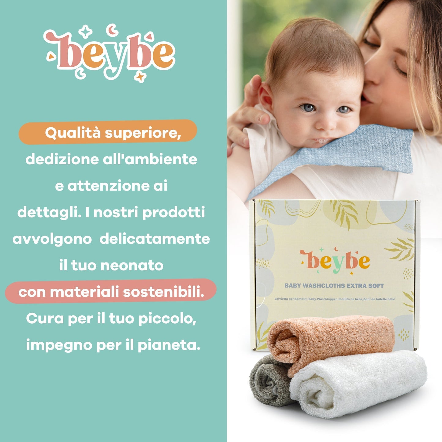 Asciugamano per neonati in bambuu - Beybe