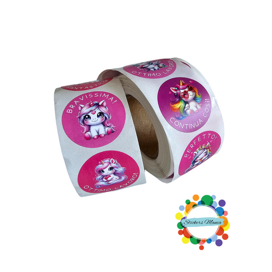 Sticker Motivazionali in italiano UNICORNI - Adesivi Ricompensa