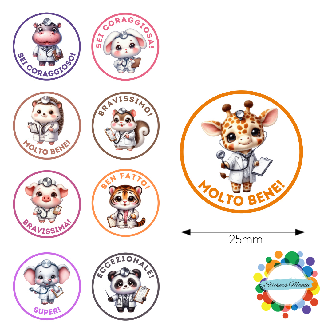 Sticker Motivazionali in italiano DOTTORI - Adesivi Ricompensa