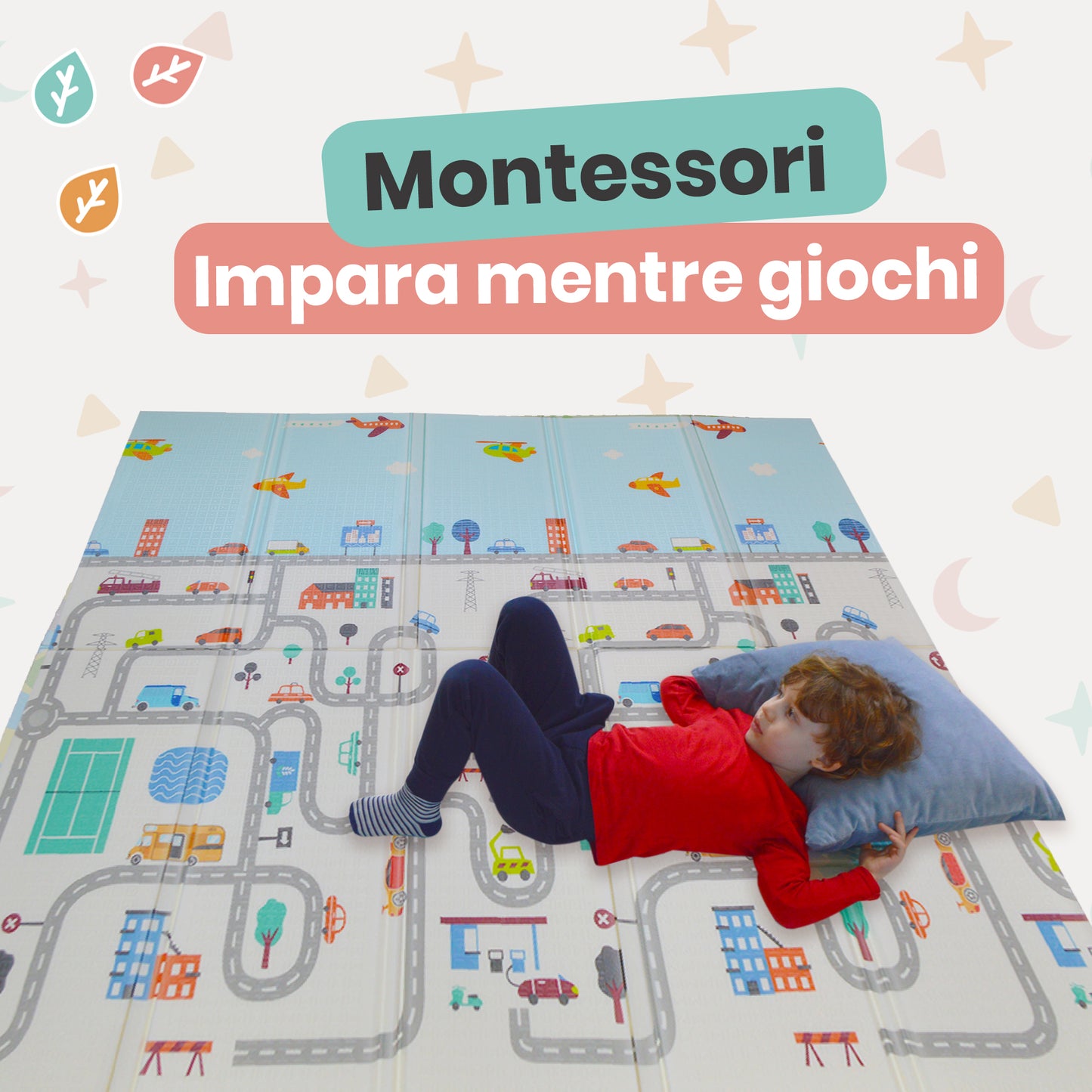 Tappetino gioco per neonati con Pista e Montagne
