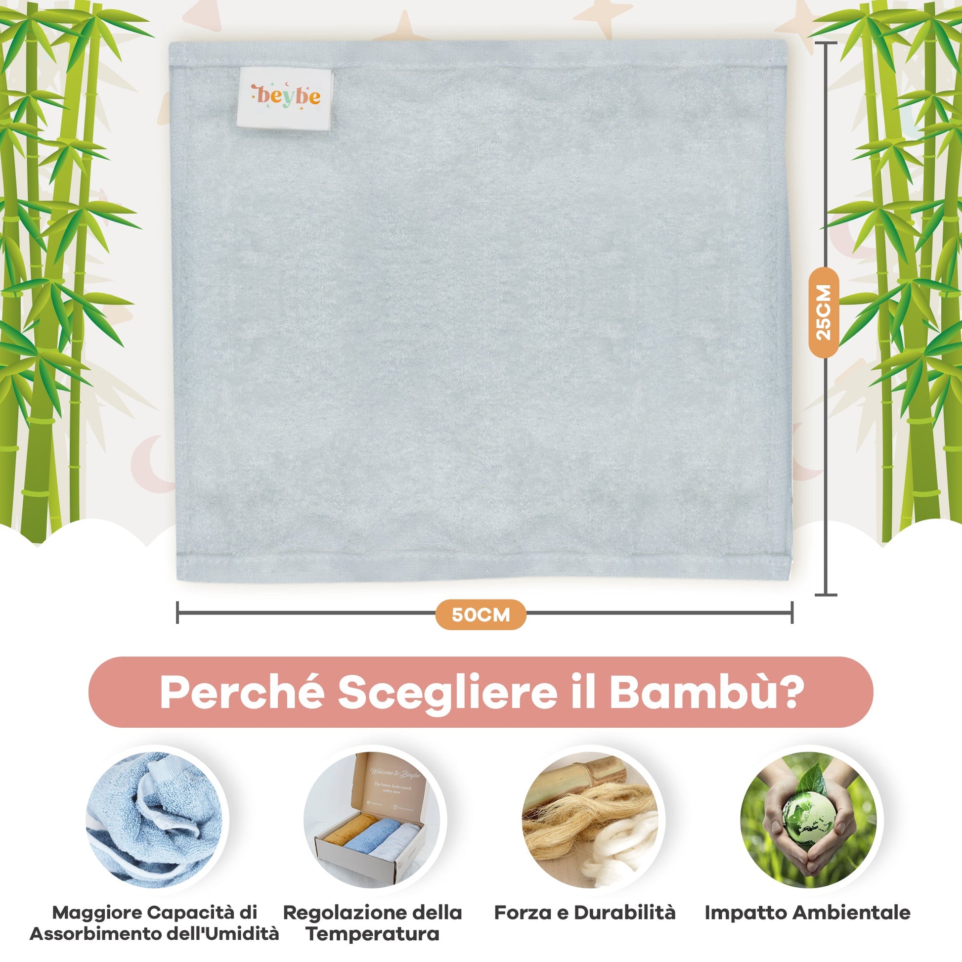 Asciugamani in Bamboo Extra soft 50x25